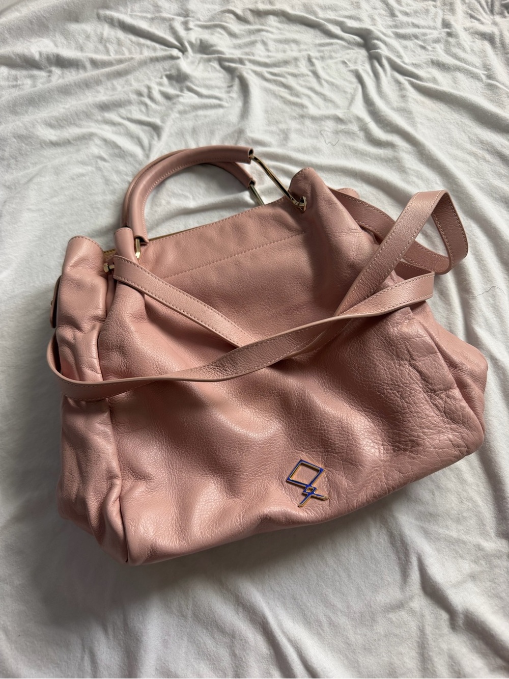 Sondra Roberts Dusty Rose Leather Shoulder Bag